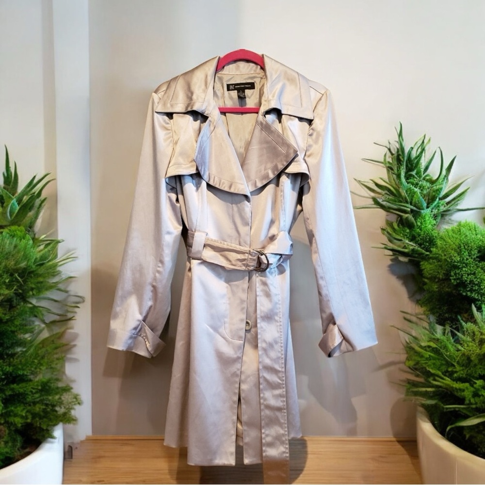 Subtle & Sophisticated Silver Trench Coat -Free Shipping